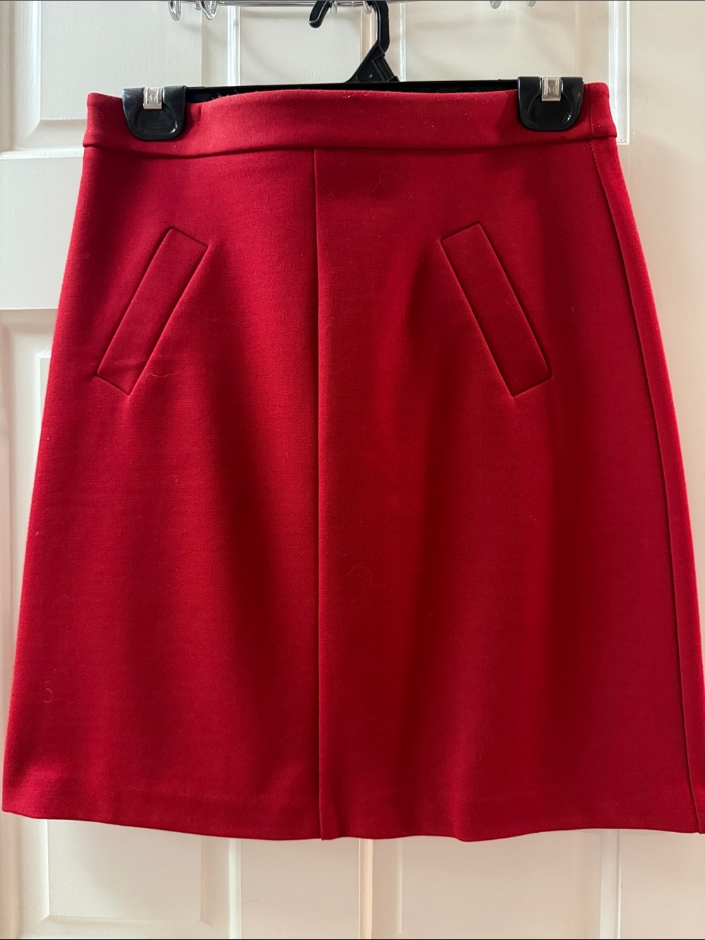 Mario Serrani Vibrant Red Mini Skirt with Front Seam